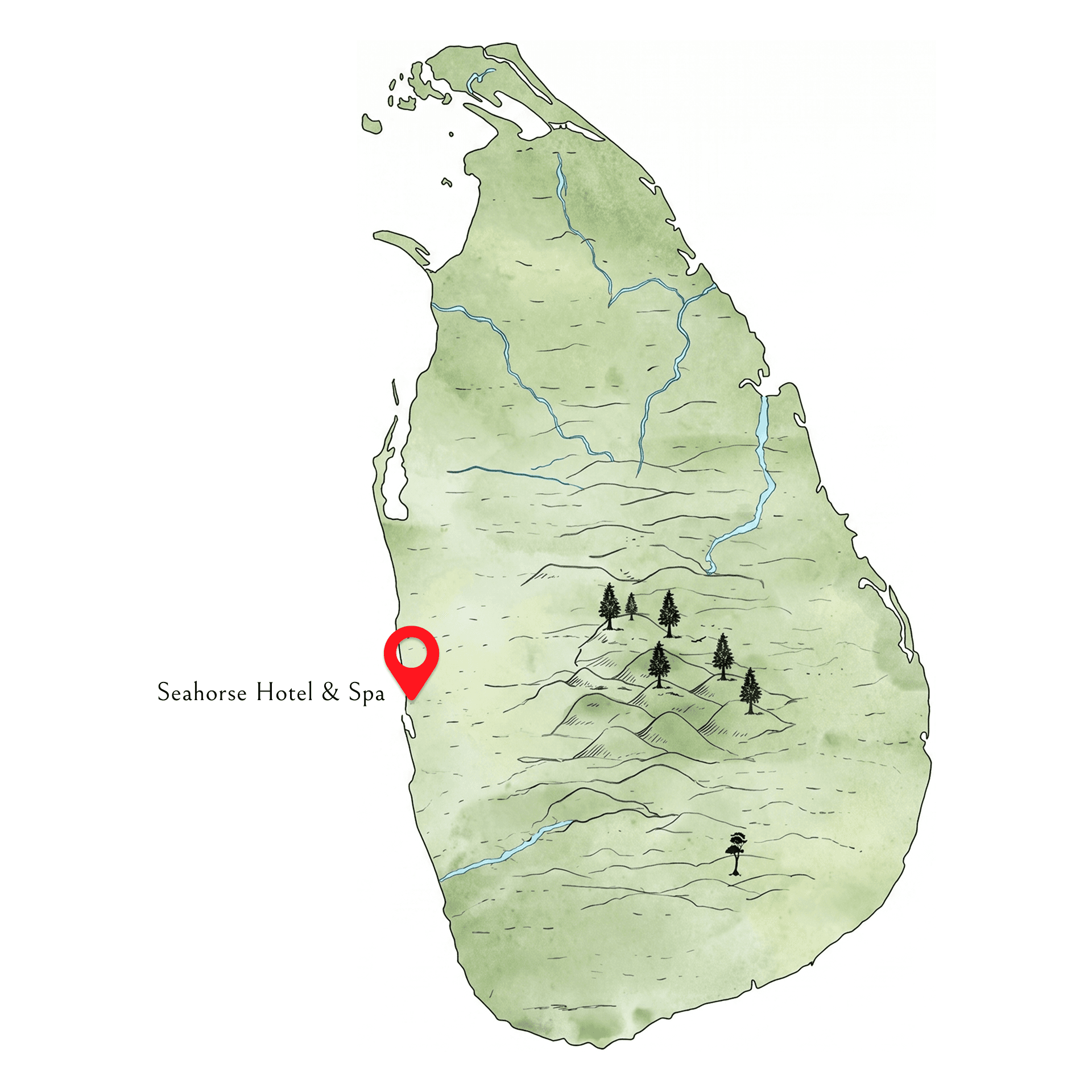 Seahorse Hotel location on Sri Lanka map